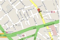 Location map showing a marker near Lisson Grove and Marylebone Road